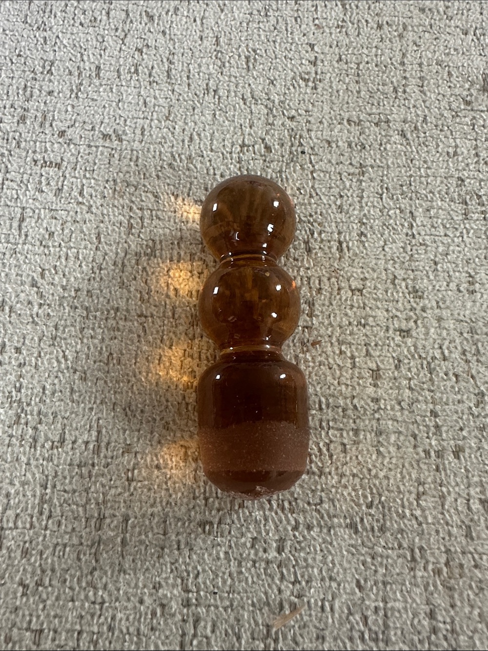 MCM Empoli Style Amber Bubble Art Glass Decanter Stopper 3.5”